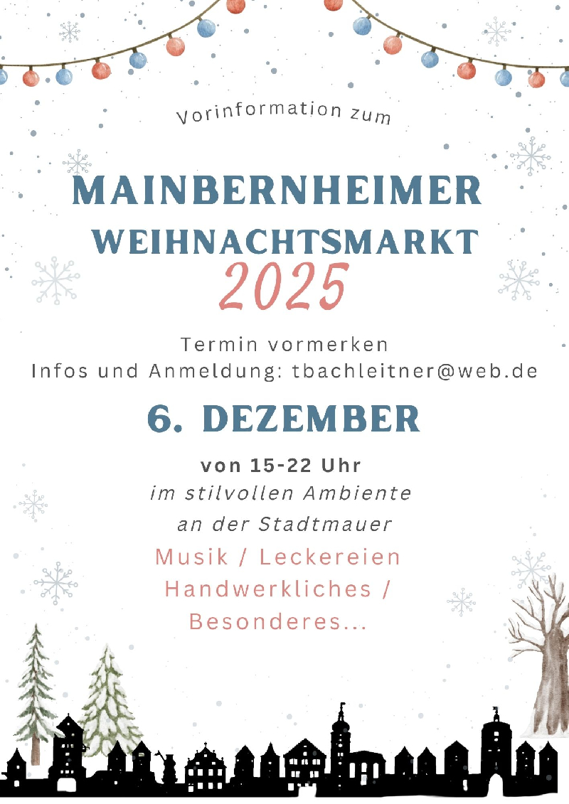 Vorankündigung Weihnachtsmarkt 2025