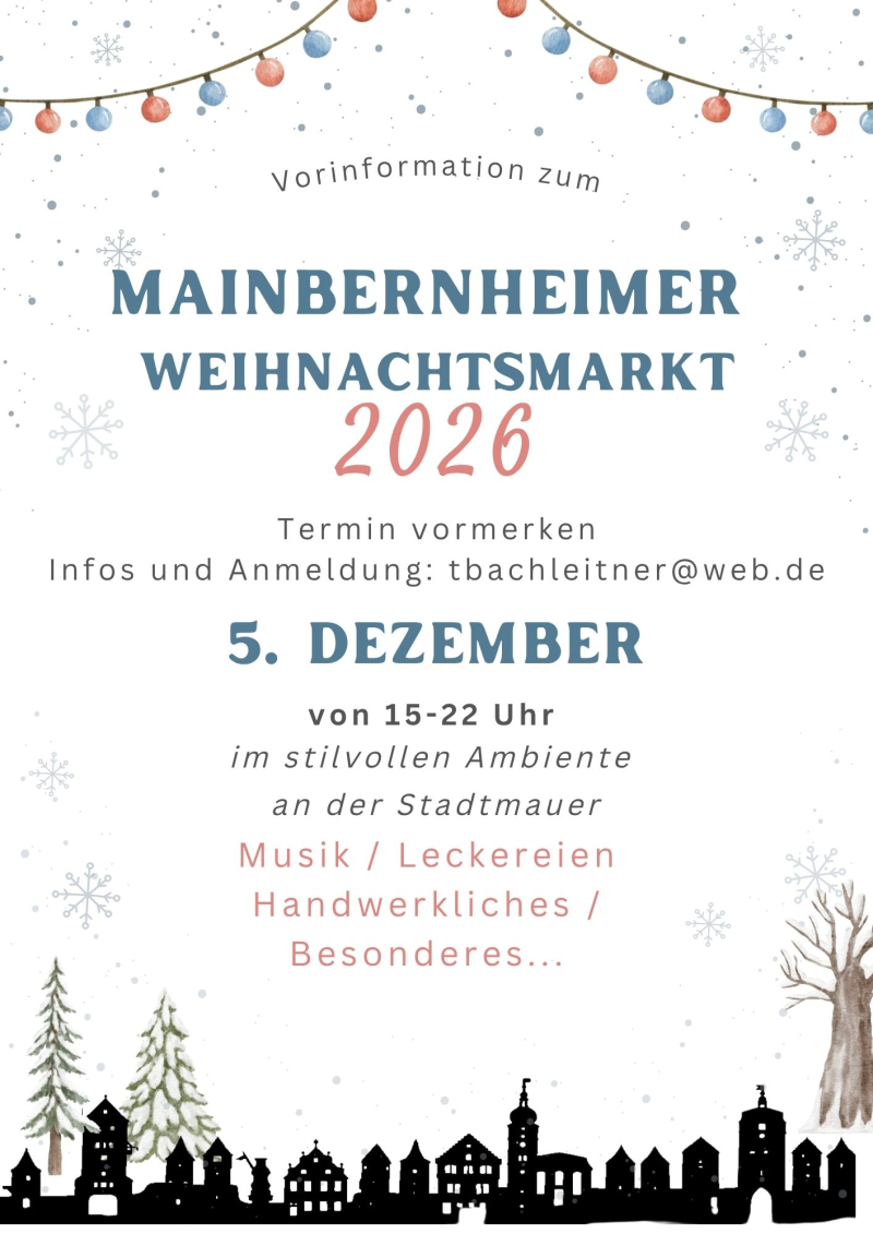 Weihnachtsmarkt 2026 - Vorankündigung