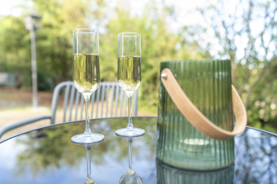Sekt im Garten
