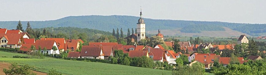 Blick auf Mainbernheim vom Dornberg aus Richtung Kitzingen